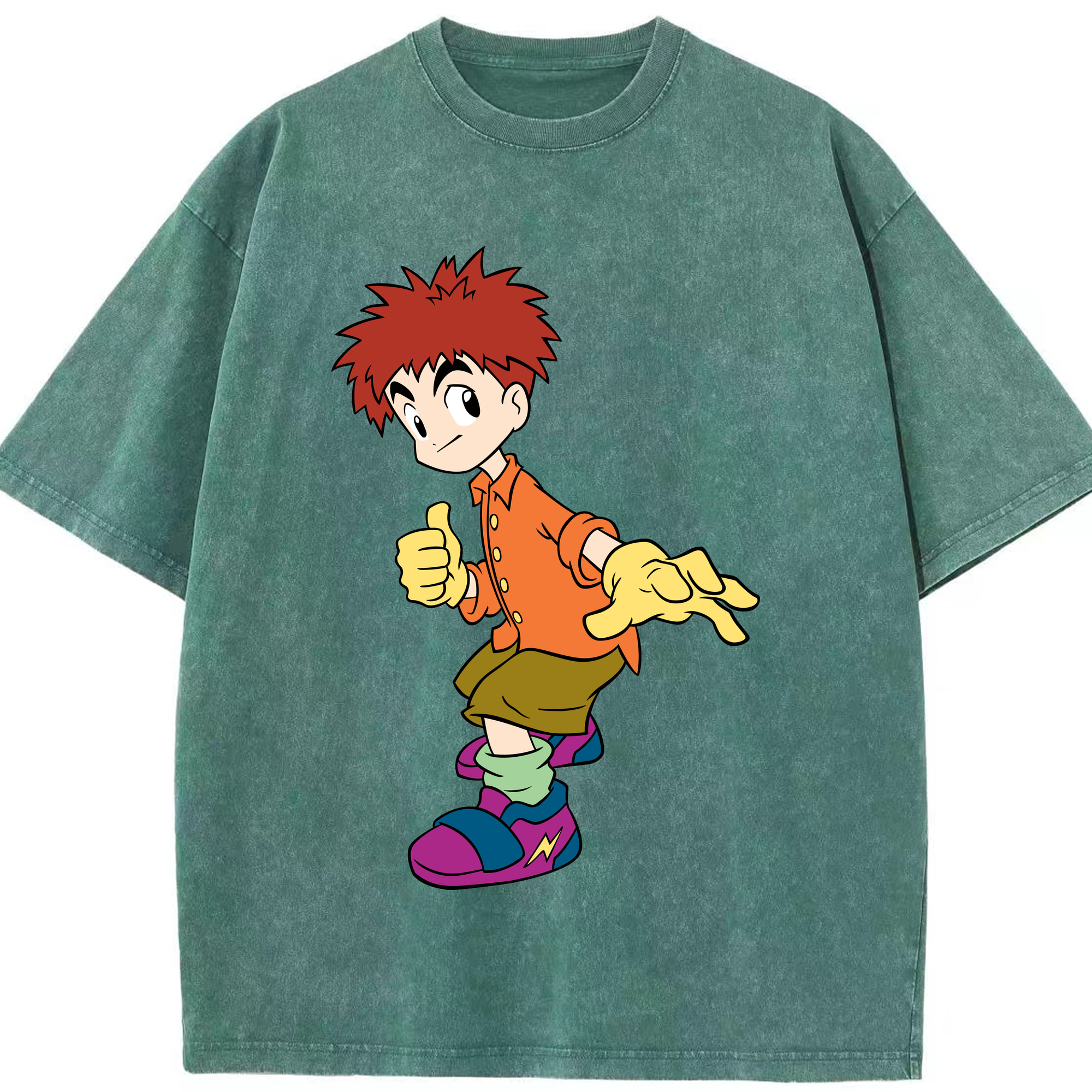 （画像用） Digimon デジタルモンスター/デジモン 綿100% ヴィンテージ風 半袖Tシャツ（フロントプリント）